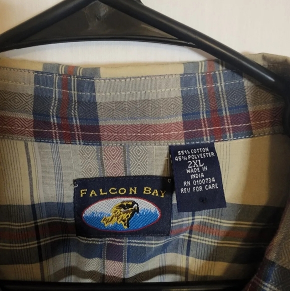 FALCON BAY Long Sleeve pearl snap mens Size 2XL - Picture 2 of 5